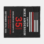 Thin Red Line Personalized Firefighter Retirement Fleece Deken (Voorkant (Horizontaal))