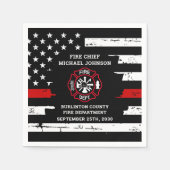 Thin Red Line Personalized Firefighter Retirement Servet (Voorkant)