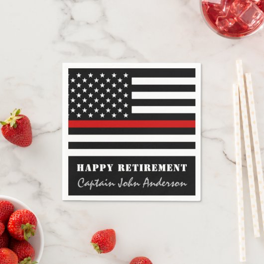 Thin Red Line Personalized Firefighter Retirement Servet (Insitu)