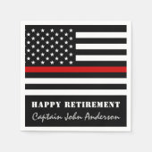 Thin Red Line Personalized Firefighter Retirement Servet (Voorkant)