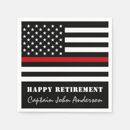 Thin Red Line Personalized Firefighter Retirement Servet