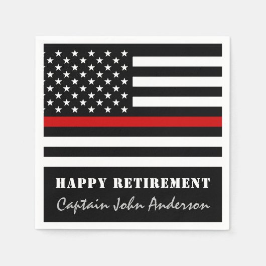 Thin Red Line Personalized Firefighter Retirement Servet (Voorkant)