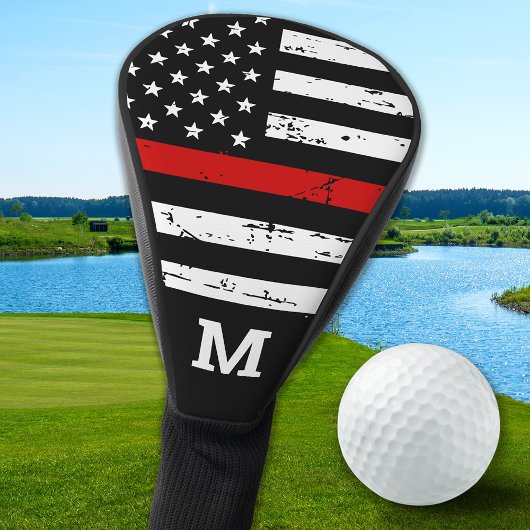 Thin Red Line Personalized Monogram Firefighter Golfheadcover