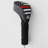 Thin Red Line Personalized Monogram Firefighter Golfheadcover (Schuin)