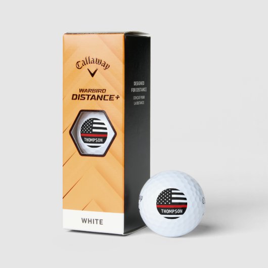 Thin Red Line Personalized Name Firefighter Golfballen (Verpakking)