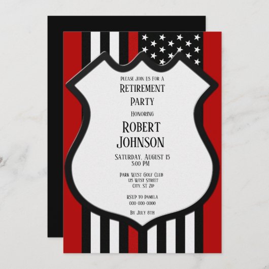 Thin Red Line Retirement Kaart (Voorkant / Achterkant)