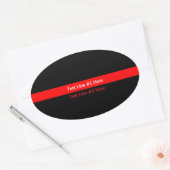 Thin Red Line Symbolisch Memorial met tekst op een Ovale Sticker (Envelop)