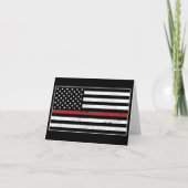 Thin Red Line USA Vlag brandweerafdeling Vlag Bedankkaart (Voorkant)