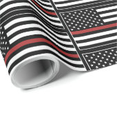 Thin Red Line USA Vlag brandweerafdeling Vlag Cadeaupapier (Rol Hoek)