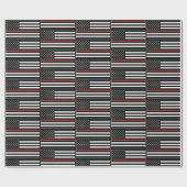 Thin Red Line USA Vlag brandweerafdeling Vlag Cadeaupapier (Vlak)