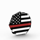 Thin Red Line USA Vlag brandweerafdeling Vlag Fotoblokken (Links)