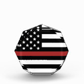 Thin Red Line USA Vlag brandweerafdeling Vlag Fotoblokken (Voorkant)