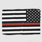 Thin Red Line USA Vlag brandweerafdeling Vlag Golfhanddoek (Horizontaal)