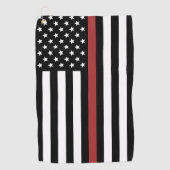 Thin Red Line USA Vlag brandweerafdeling Vlag Golfhanddoek (Voorkant)