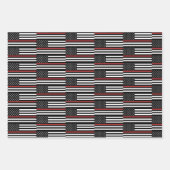 Thin Red Line USA Vlag brandweerafdeling Vlag Inpakpapier Vel (Voorkant 3)