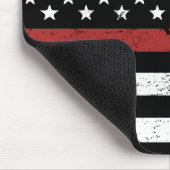 Thin Red Line USA Vlag brandweerafdeling Vlag Muismat (Hoek)