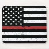Thin Red Line USA Vlag brandweerafdeling Vlag Muismat (Voorkant)