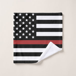 Thin Red Line USA Vlag brandweerafdeling Vlag Washandje