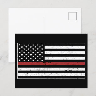 Thin Red Line USA Vlag brandweerman Briefkaart