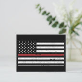 Thin Red Line USA Vlag brandweerman Briefkaart (Staand voorkant)