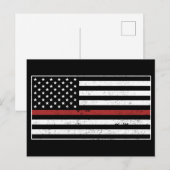 Thin Red Line USA Vlag brandweerman Briefkaart (Voorkant / Achterkant)