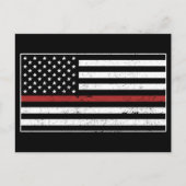 Thin Red Line USA Vlag brandweerman Briefkaart (Voorkant)