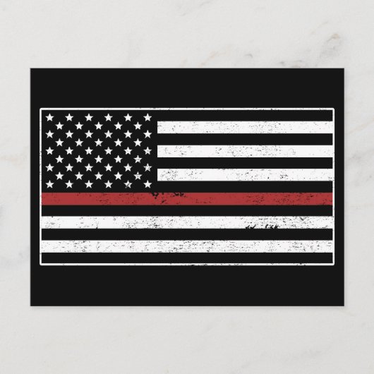 Thin Red Line USA Vlag brandweerman Briefkaart (Voorkant)