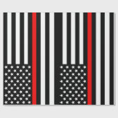 Thin Red Line USA-vlag Cadeaupapier (Vlak)