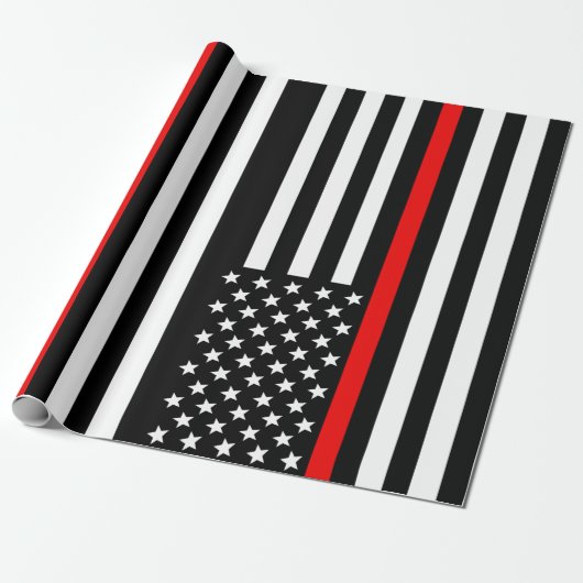 Thin Red Line USA-vlag Cadeaupapier (Uitgerold)