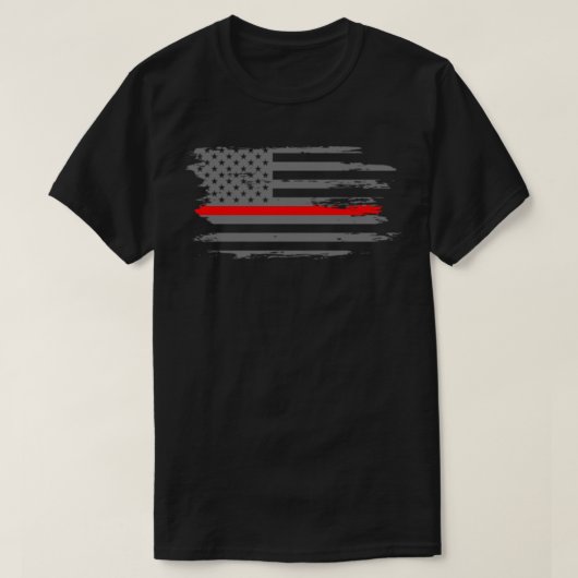 Thin Red Line Vuurman Vuur & Redding Amerikaanse v T-shirt (Design voorkant)