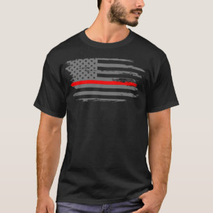 Thin Red Line Vuurman Vuur & Redding Amerikaanse v T-shirt