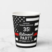 Thin Red Line Years Service Firefighter Retirement Papieren Bekers (Achterkant)