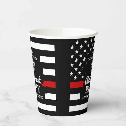 Thin Red Line Years Service Firefighter Retirement Papieren Bekers (Links)