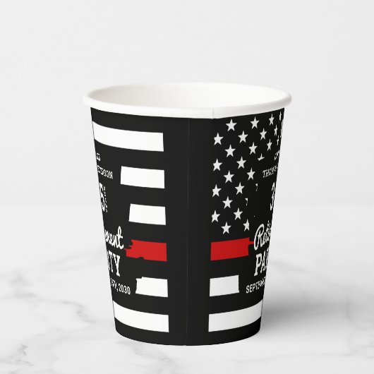 Thin Red Line Years Service Firefighter Retirement Papieren Bekers (Rechts)