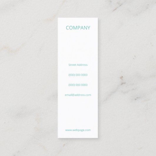 Thin reuzenmonogram cover cyaan mini visitekaartje (Achterkant)