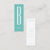 Thin reuzenmonogram cover cyaan mini visitekaartje (Voorkant / Achterkant)