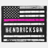 Thin roze lijnvlag Aangepaste verpleegster Fleece Deken (Voorkant (Horizontaal))