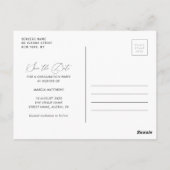 Thin Script-afstuderen De datum opslaan Briefkaart (Achterkant)