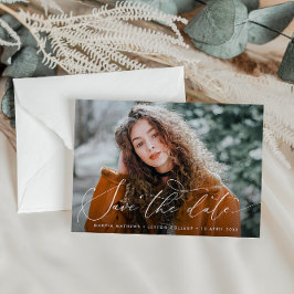 Thin Script-afstuderen De datum opslaan Briefkaart