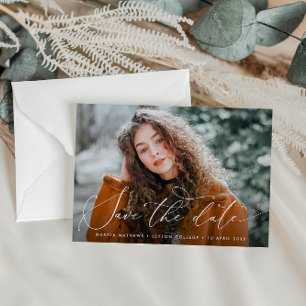 Thin Script-afstuderen De datum opslaan Briefkaart