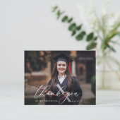 Thin Script Modern Bedankt afstuderen Briefkaart (Staand voorkant)