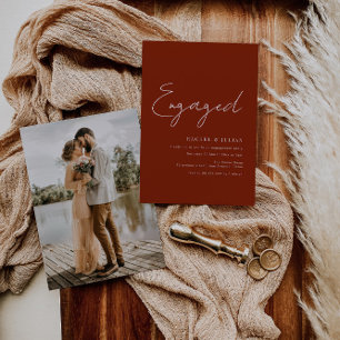 thin script modern verloving nodigt uit kaart