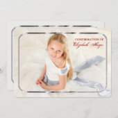 Thin Silver Lijst Fotouitnodiging Kaart (Voorkant / Achterkant)