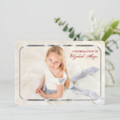 Thin Silver Lijst Fotouitnodiging Kaart (Staand voorkant)