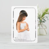 Thin Silver Lijst Photo First Communtion Kaart (Staand voorkant)