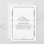 Thin Silver Lijst Photo First Communtion Kaart (Achterkant)