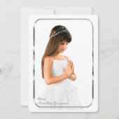Thin Silver Lijst Photo First Communtion Kaart (Voorkant)