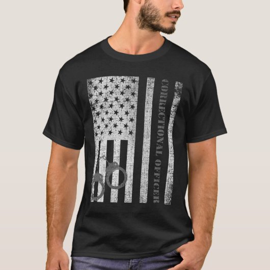 Thin Silver Line Correction Officer T-Shirt T-shir (Voorkant)