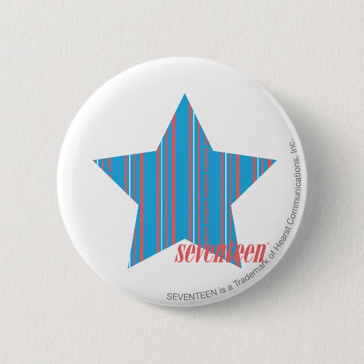 Thin Stripes Aqua 2 Ronde Button 5,7 Cm (Voorkant)