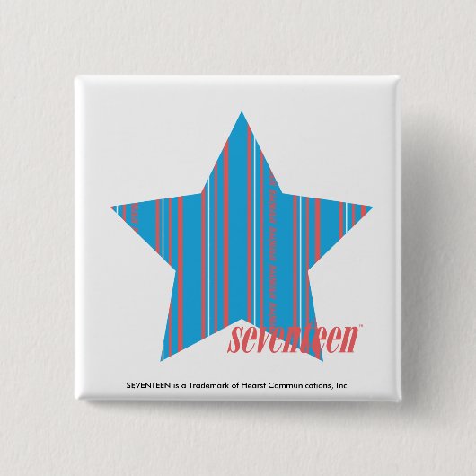 Thin Stripes Aqua 2 Vierkante Button 5,1 Cm (Voorkant)